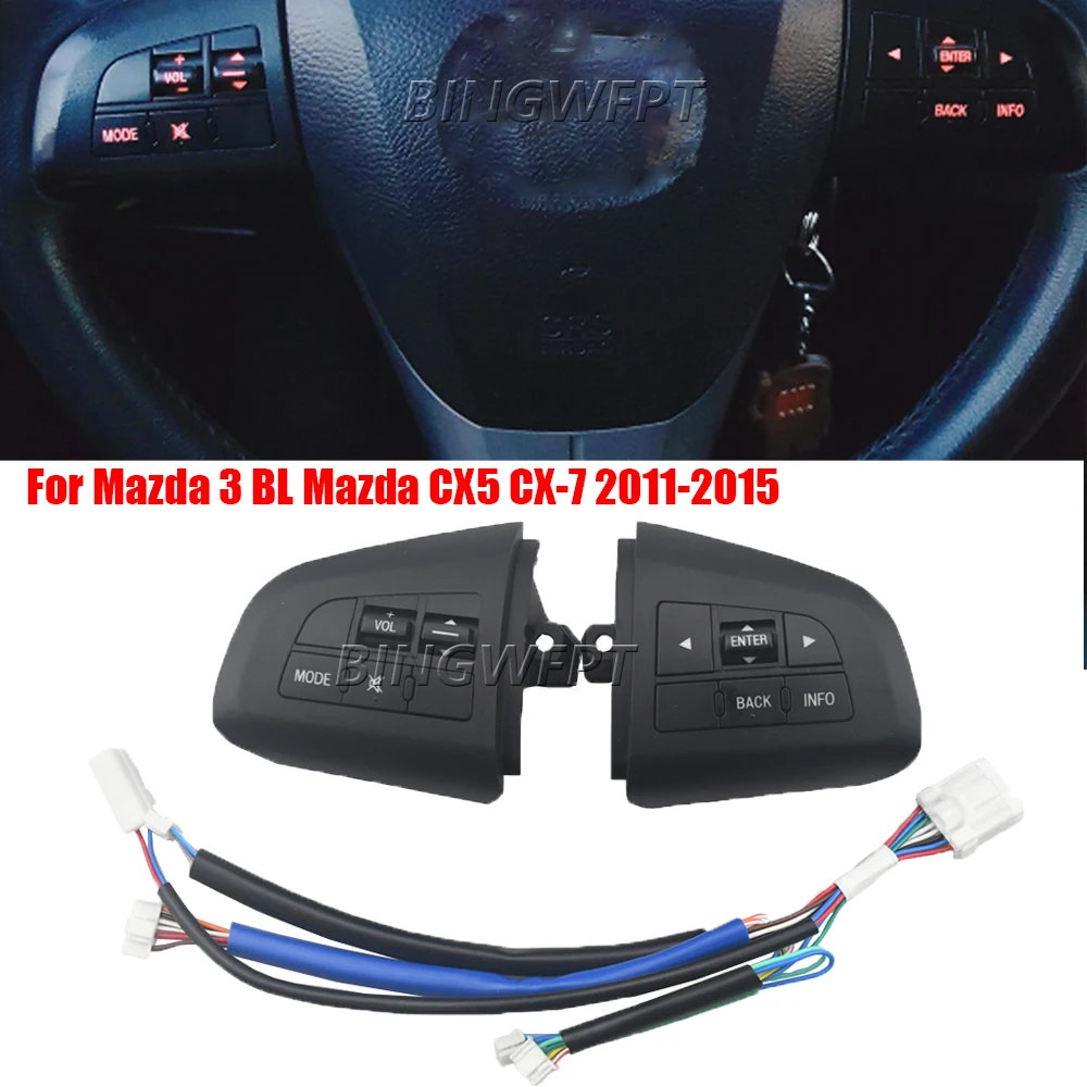 High Quality Steering Wheel Button With Backlight Wire For Mazda 3 BL Mazda CX5 CX-7 2011-2015 Control Switch