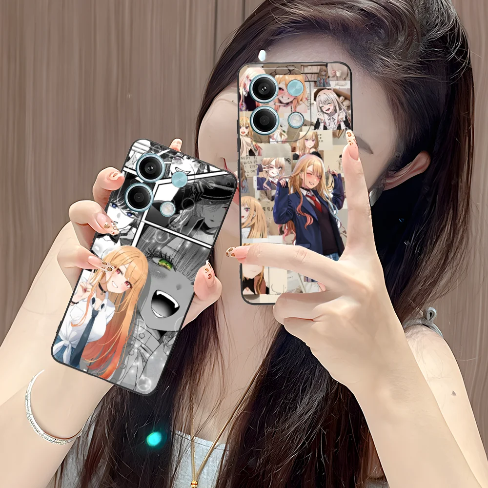 Marin Dress Anime Phone Case for Xiaomi POCO M6 M5 M4 M3 X7 X6 X5 X4 X3 F6 F5 F4 Pro GT 5G Black Cellphones Cover Smartphone