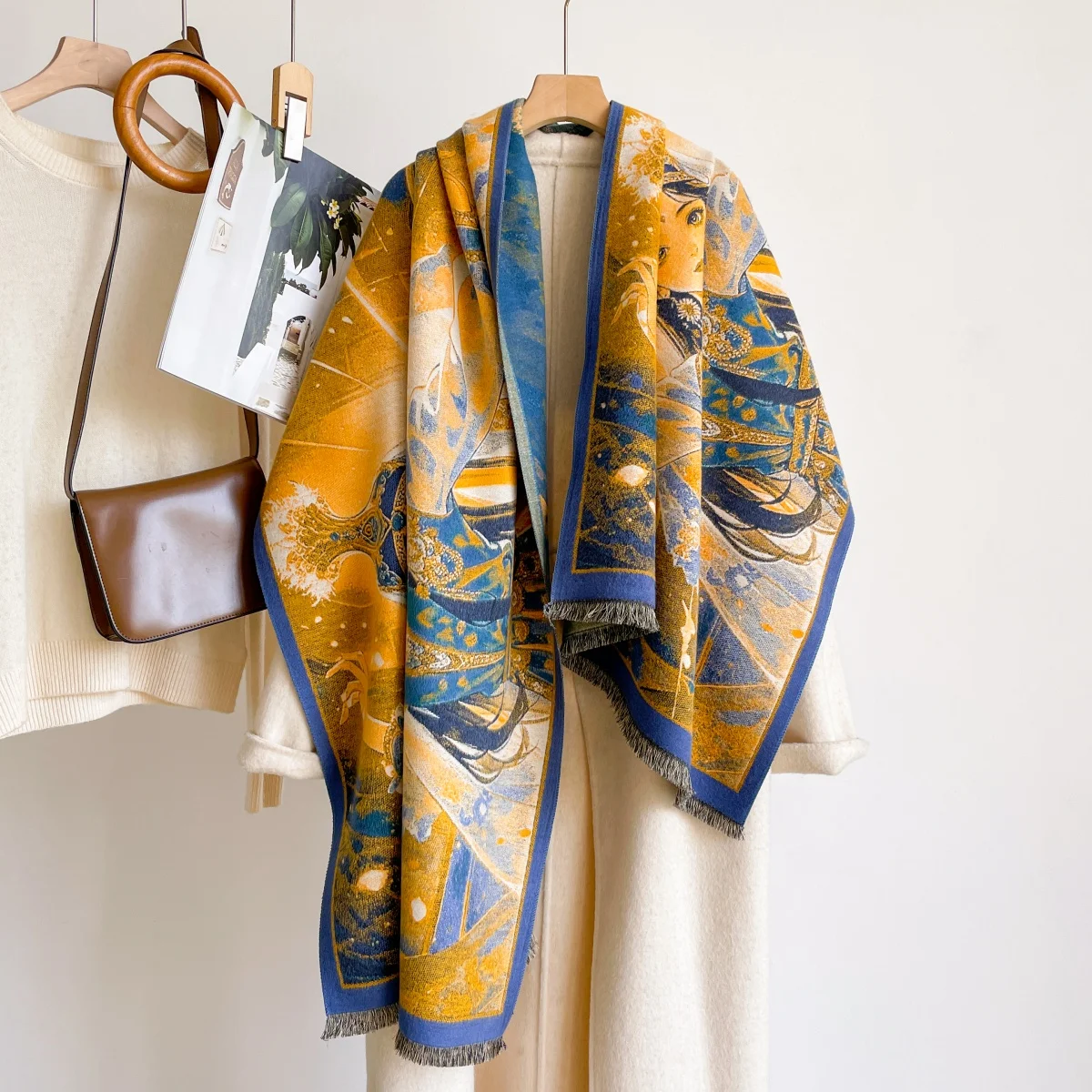 Female Scarf Pashmina Shawl Bandana Cashmere Hijab Wrap Beautiful Piece For Banquet Dating Leisure Outing Sophisticated Lady