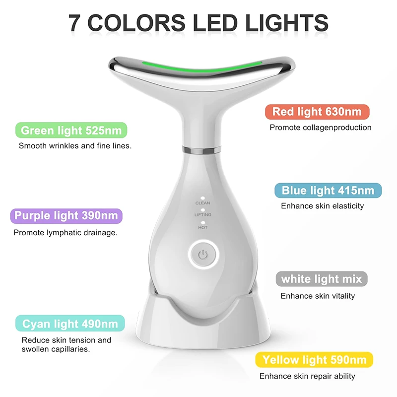 7 สีคออุปกรณ์ความงามใบหน้าเครื่องยกกระชับผิวหน้านวดหน้าลด Double Chin Face Sculpting Skin Care เครื่องมือความงาม
