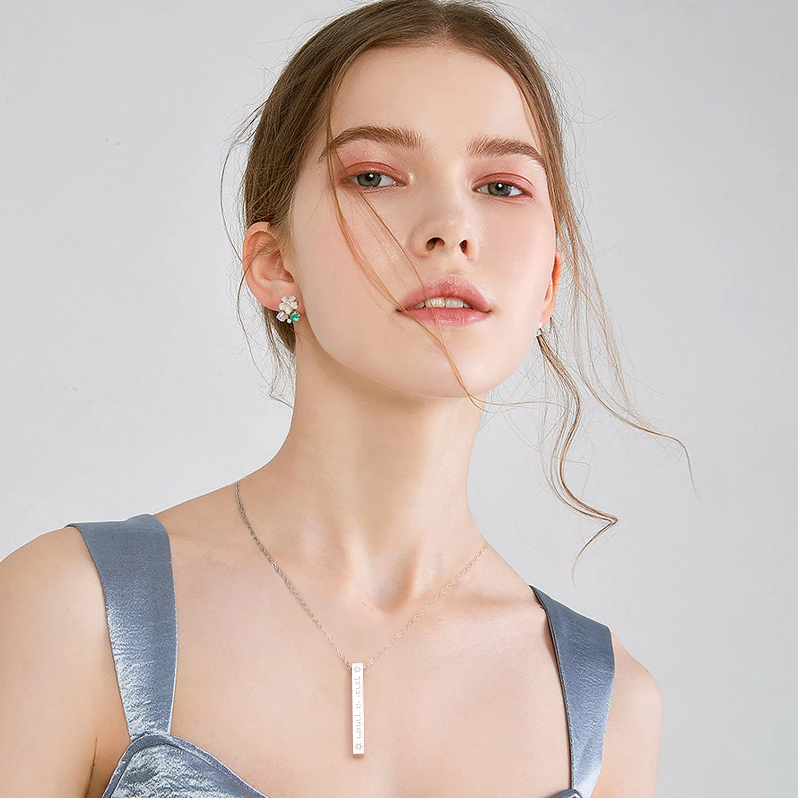 Skyrim نجمة داود الكتاب المقدس نعمة العبرية قلادة القلائد النساء الفولاذ المقاوم للصدأ الذهب اللون مجوهرات الحماية اليهودية