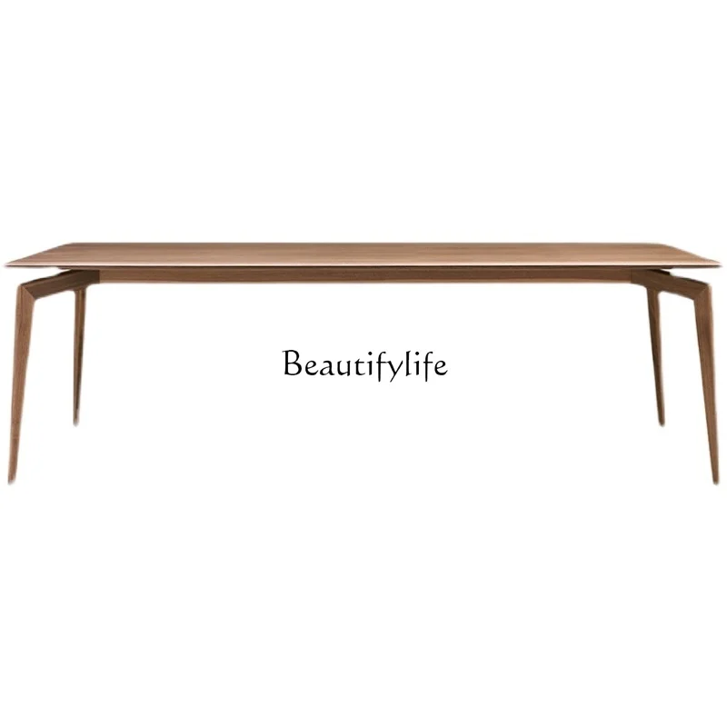 

North American black walnut dining table Nordic all solid wood Italian minimalist light luxury furniture