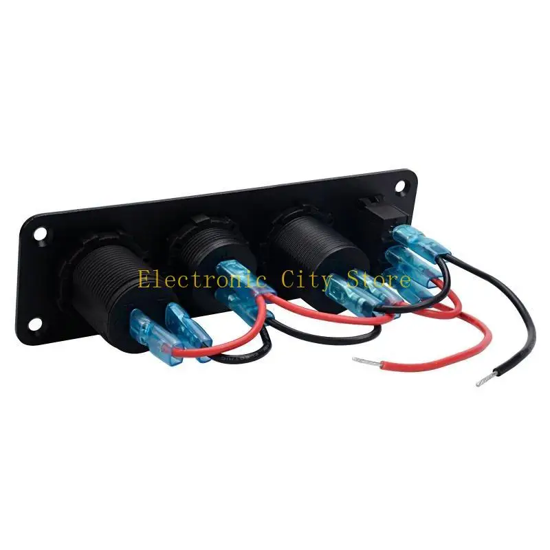 12V Sigaretten Socket Panel & LED -schakelaar Voltmeter voor het opladen mobiele telefoons Tablets GPS Eenvoudig te 4,2A