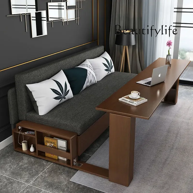 Y45 Custom. [2675 People Favorited] Solid Wood Sofa Bed Small Apartments, Multifunctional Living Room Study Room, Push-Pull Fold