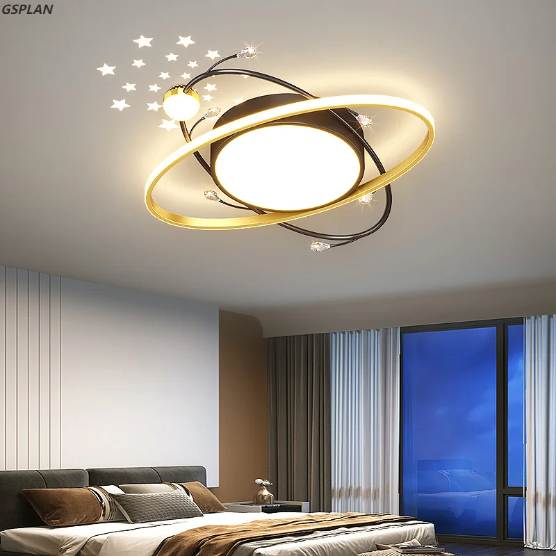 Lampadario moderno a Led lampada a forma ovale stampata a stella, utilizzata per soggiorno, Hotel, camera da letto, illuminazione per la decorazione della casa, interni