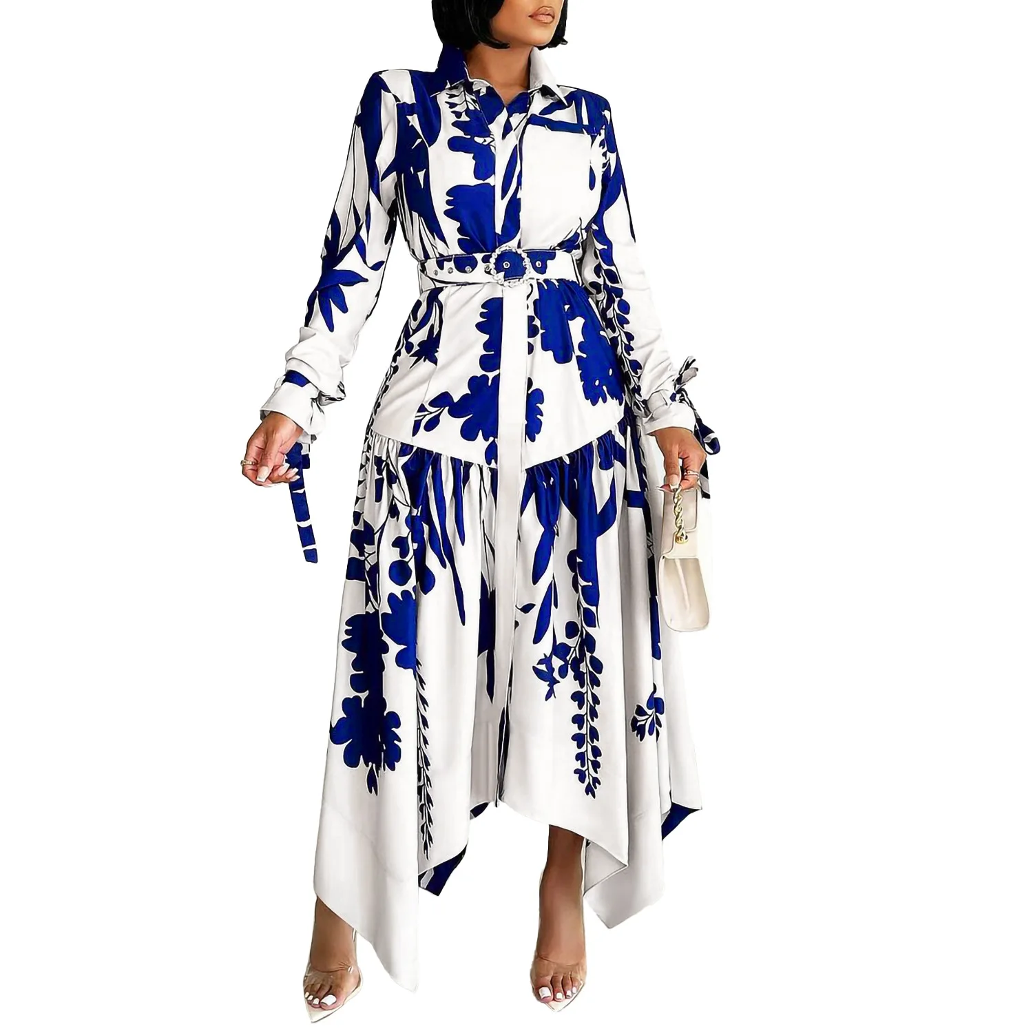 African Print Dresses for Women Summer 2024 African Long Sleeve Pink Apricot Party Evening Maxi Dress Dashiki Africa Clothing