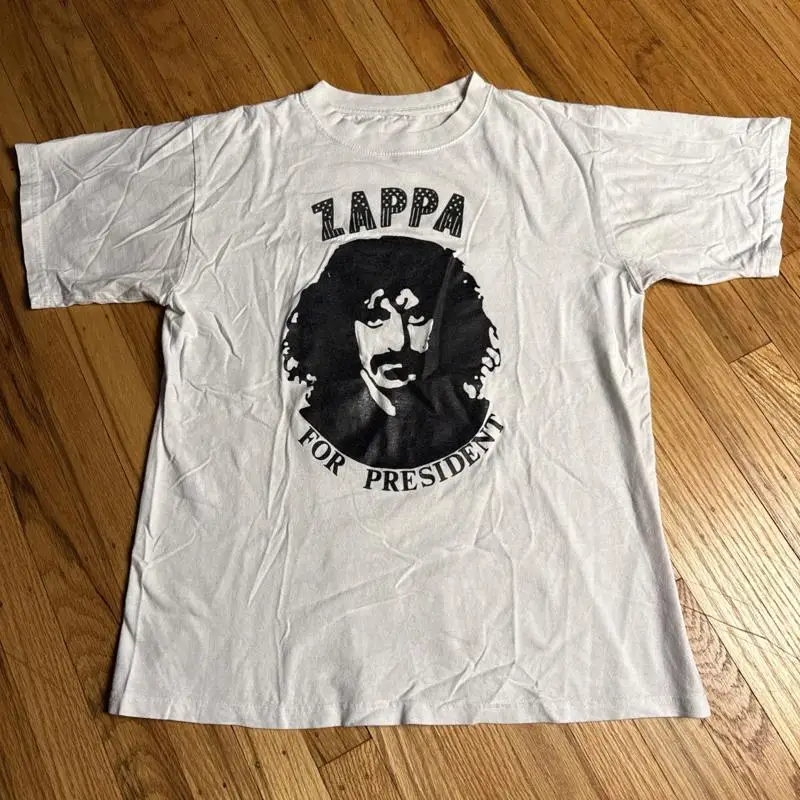 Frank Zappa para Presidente camiseta talla M L Color blanco clásico Rock