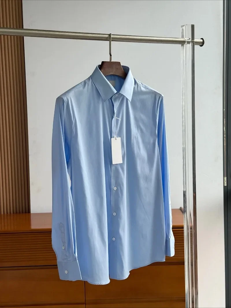 2026 New Men Long Sleeve Cotton Shirts Casual Embroidery Comfort Straight Cut High Quality Tops S to XXL