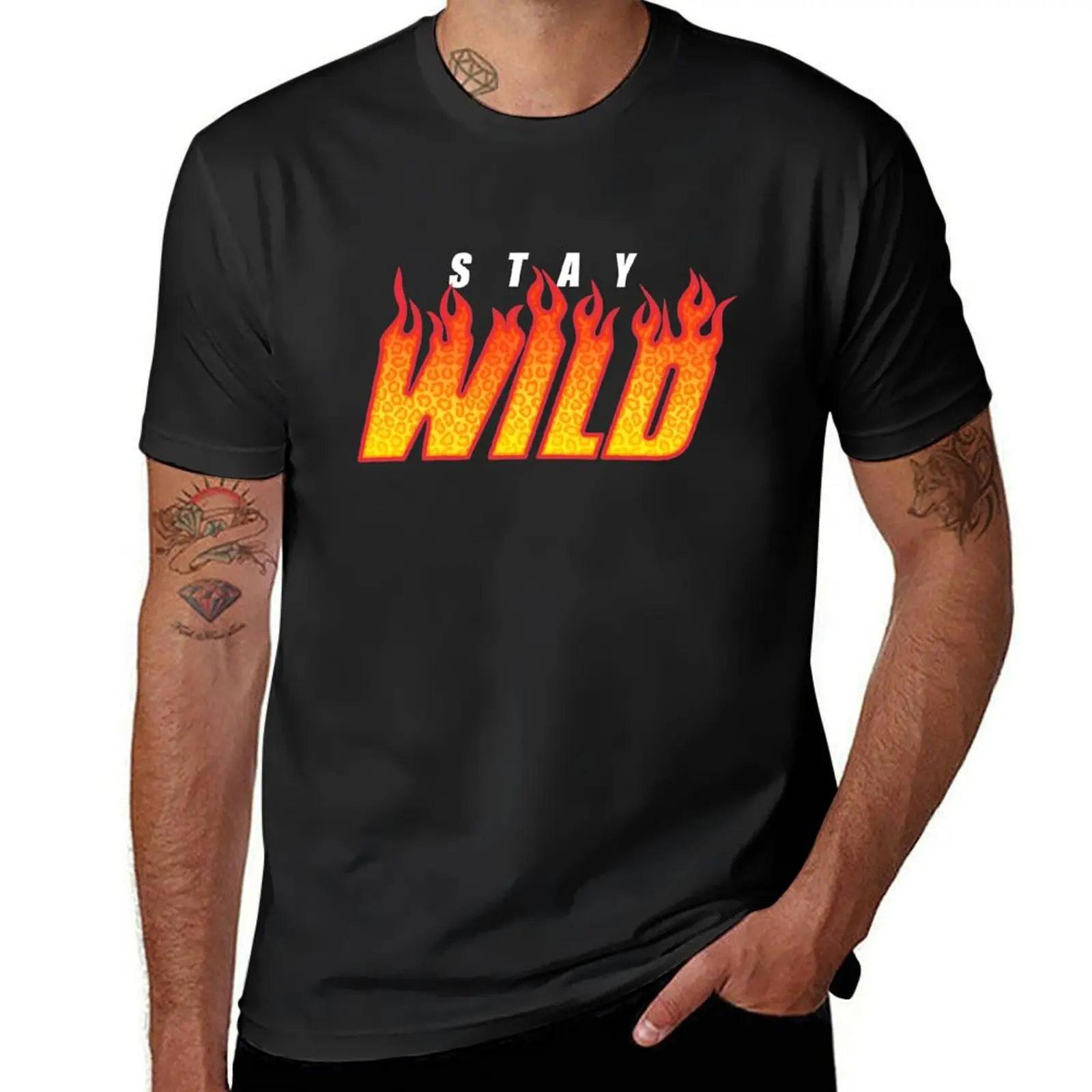 Stay Wild Fire Merch T-Shirt cute clothes tops men clothes