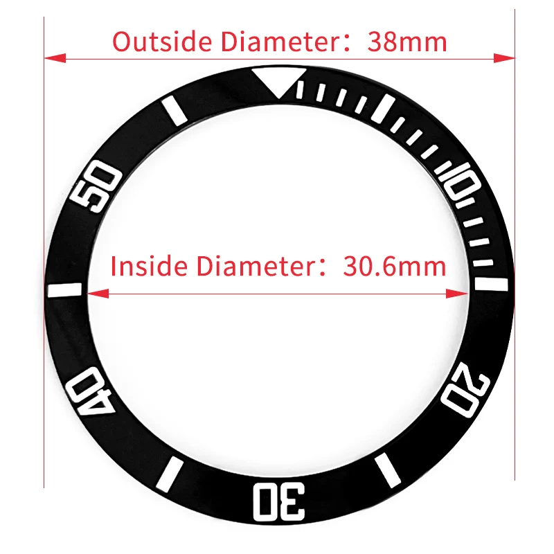 Luminous Sloped Ceramic Bezel insert Slopping bezel 38*30.6mm For SXK007 MOD watch parts