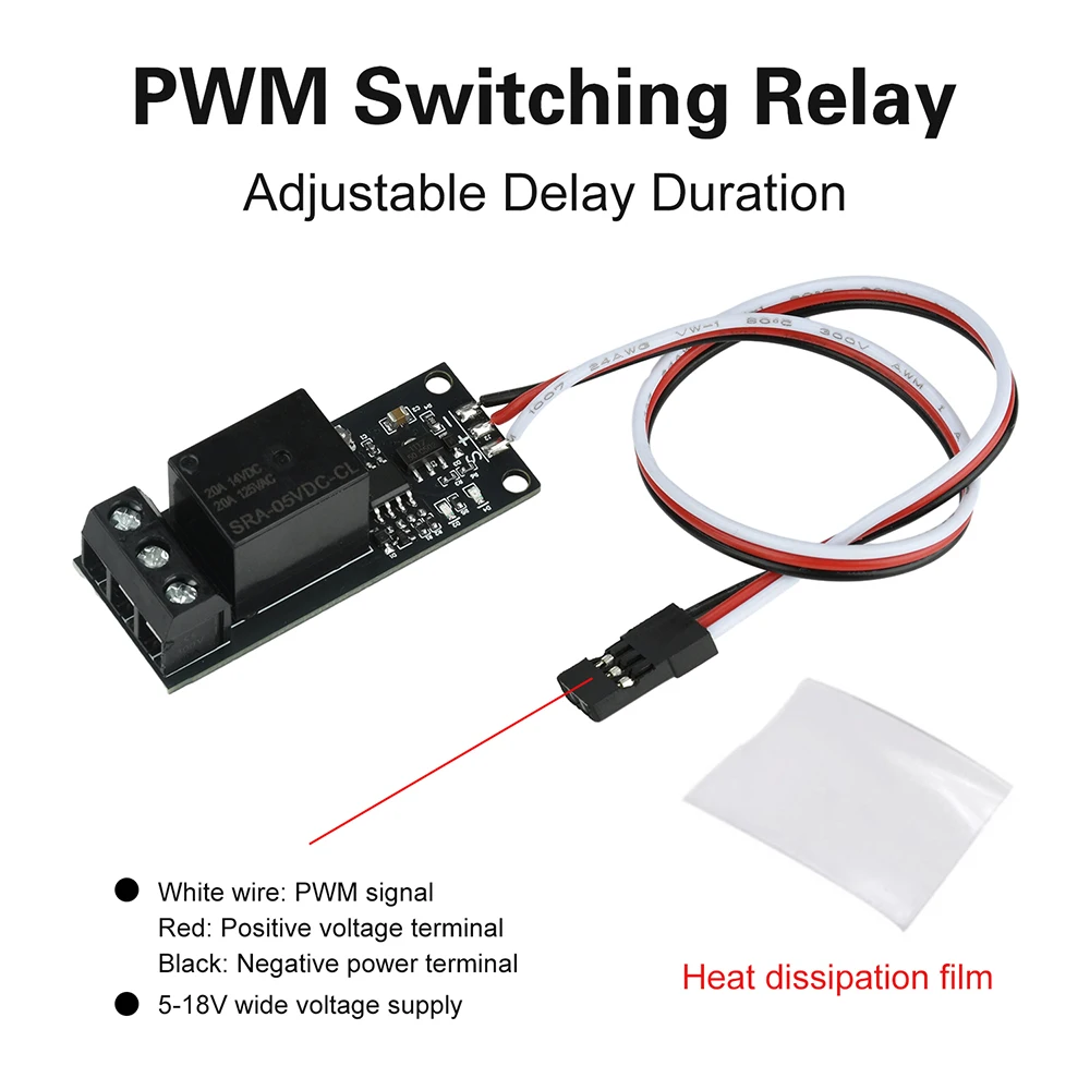 5-18V RC PWM Electronic Switch Relay for Model Airplane Car Ship Navigation Light Control with Adjustable Delay 20A High Load C