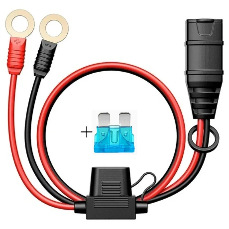 12AWG Silicone Car Plug Connector Cable 1/2PCS M6/M10 Ring Terminal Compatible with NOCO GC008 X‑Connect for Battery Charging