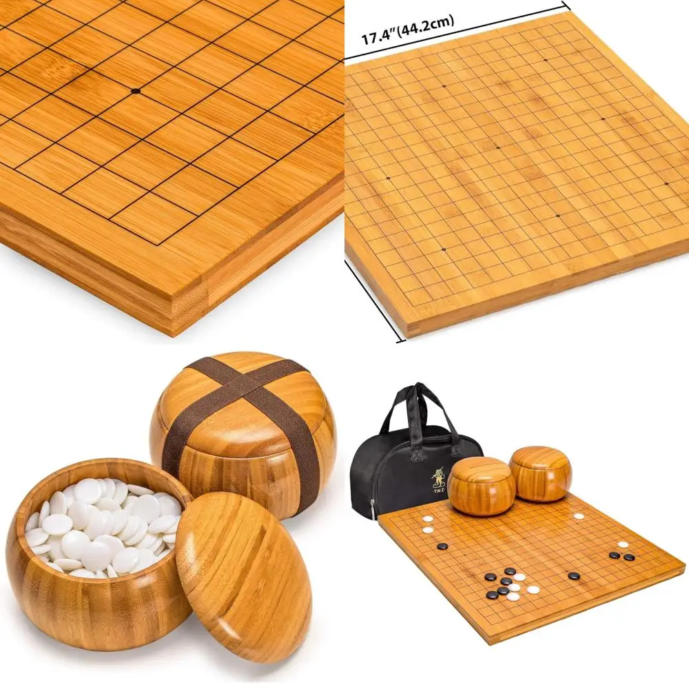 

Classic 19x19/13x13 Bamboo Go Set with Reversible Board and Melamine Stones