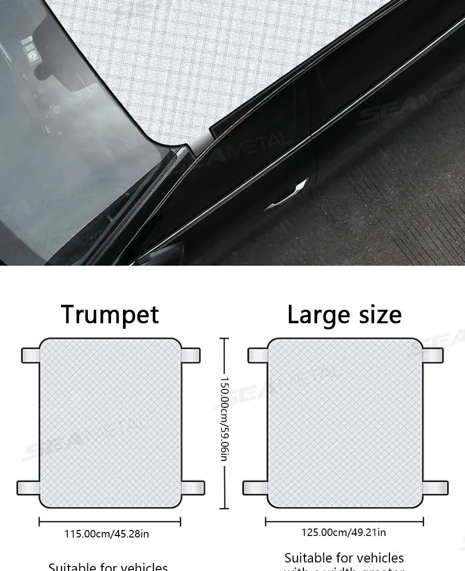 SEAMETAL Auto Schiebedach Schatten Abdeckung Sonnenschutz Wasserdicht Eis Schnee Schutz Sonnenschutz Auto Dach Abdeckung Für Limousinen SUVs Waren – Detail 2