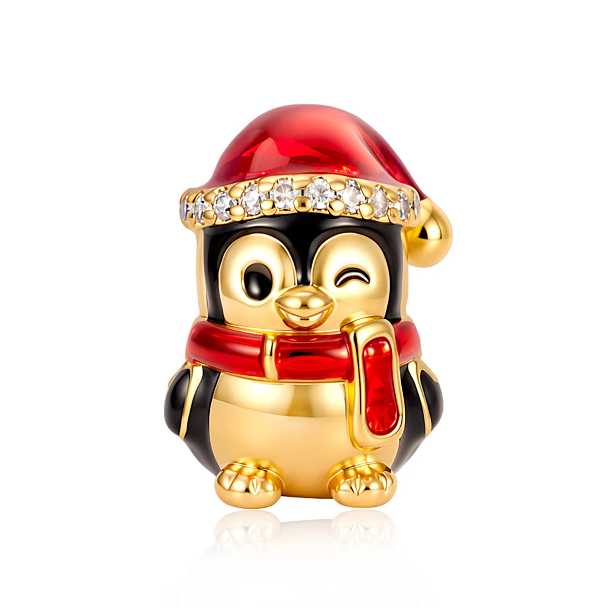 Pan Charms Schneemann, Weihnachtsmann, Rentier, Pinguin, Bär, Geschenkbox-Anhänger, Charm für Heiligabend, Familien- und Geburtstagsgeschenk, Schmuck für Sie, Frauen
