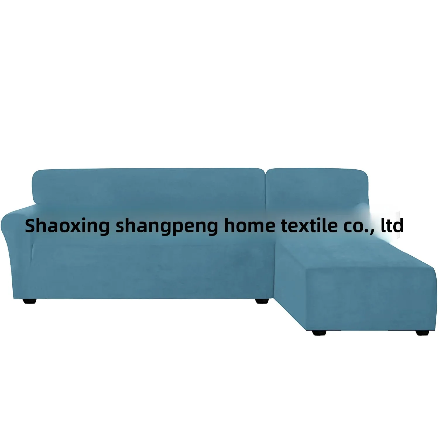 Solid Polyester Spandex Stretch Chaise Sofa Cover Two-Piece Full Slipcover Left Or Right L-Shaped Sectional Two Three Seat