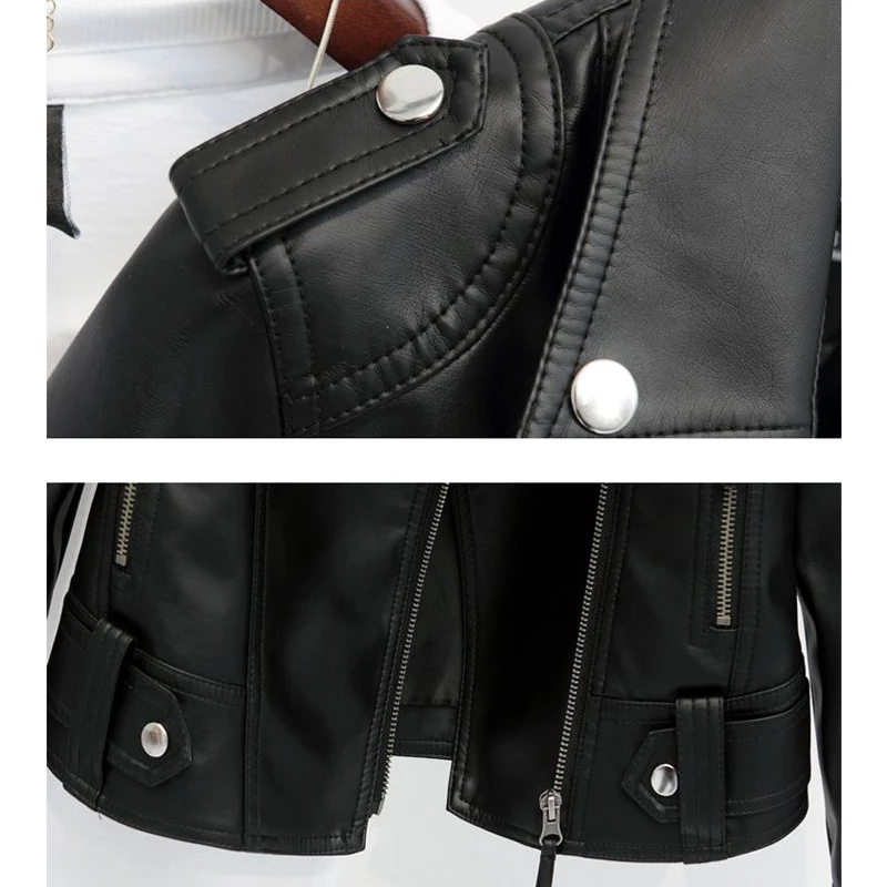 Short PU Leather Jacket Korean Style Slim Fit High Waist Biker Coat Versatile Autumn Winter Women's 2025 New Cropped Jacket