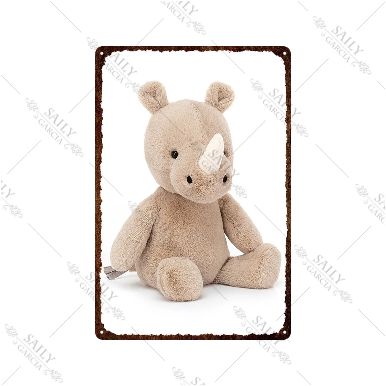 الكرتون الحيوانات دمية معدن القصدير تسجيل الدب الضفدع لعبة على شكل أرنب لطيف المعادن الملصقات لوحات الحضانة الاطفال ديكور معدن القصدير جدار الفن اللوحات