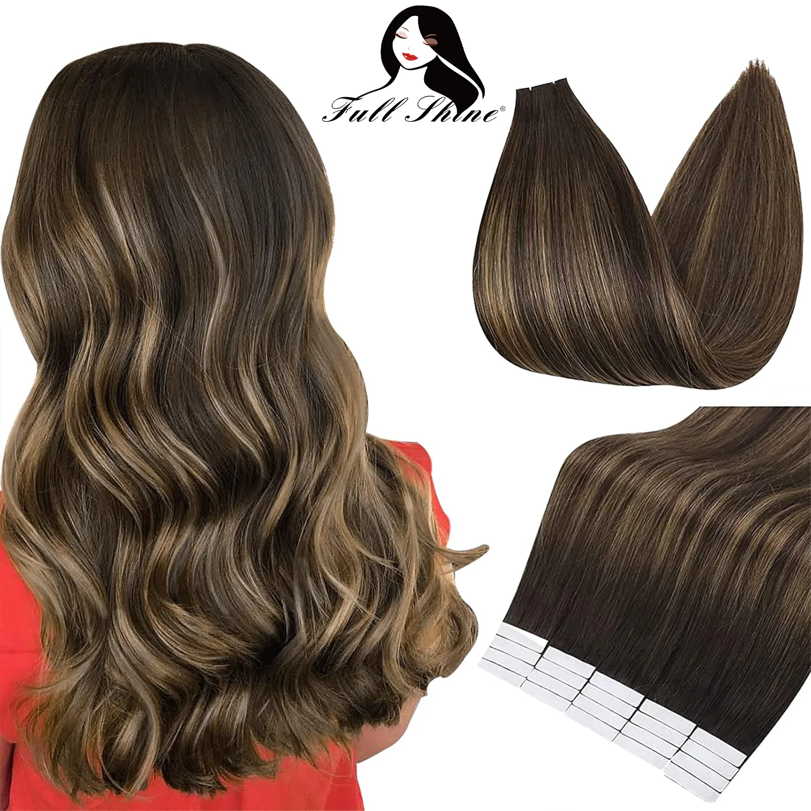 

Full Shine Tape In Human Hair Extensions Omber Color Blonde Skin Weft Natural Real Remy Human Hair Skin Weft Adhesive For Salon