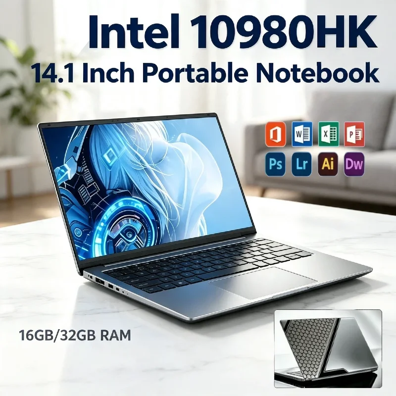 Intel i9 10980HK 14.1 Inch Laptop 8C 16T 2.4GHz 5.3GHz Boost 32GB RAM 2TB PCIe SSD Backlit Fingerprint Pro Unit