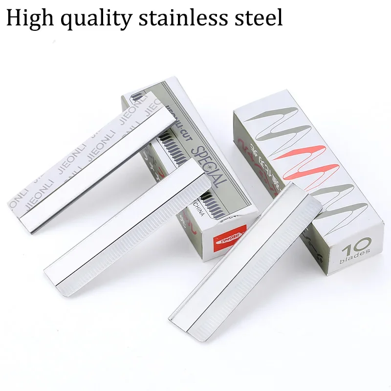 10-100pcs Eyebrow Blades Stainless Steel Microblading Eye Brow Trimmer Face Hair Remover Replaceable Razor Makeup Beauty Tools