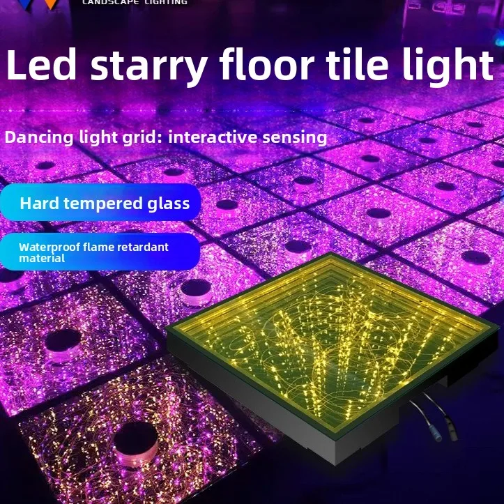 

Full color luminous floor tile lamp bar abyss mirror dancing floor tile starry stage lamp