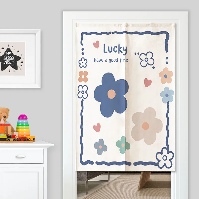 Cute Bear Korean Cloth Curtain Household Bedroom Curtain Bathroom Half Curtain Kitchen Shade Hanging Curtain Partition Curtain