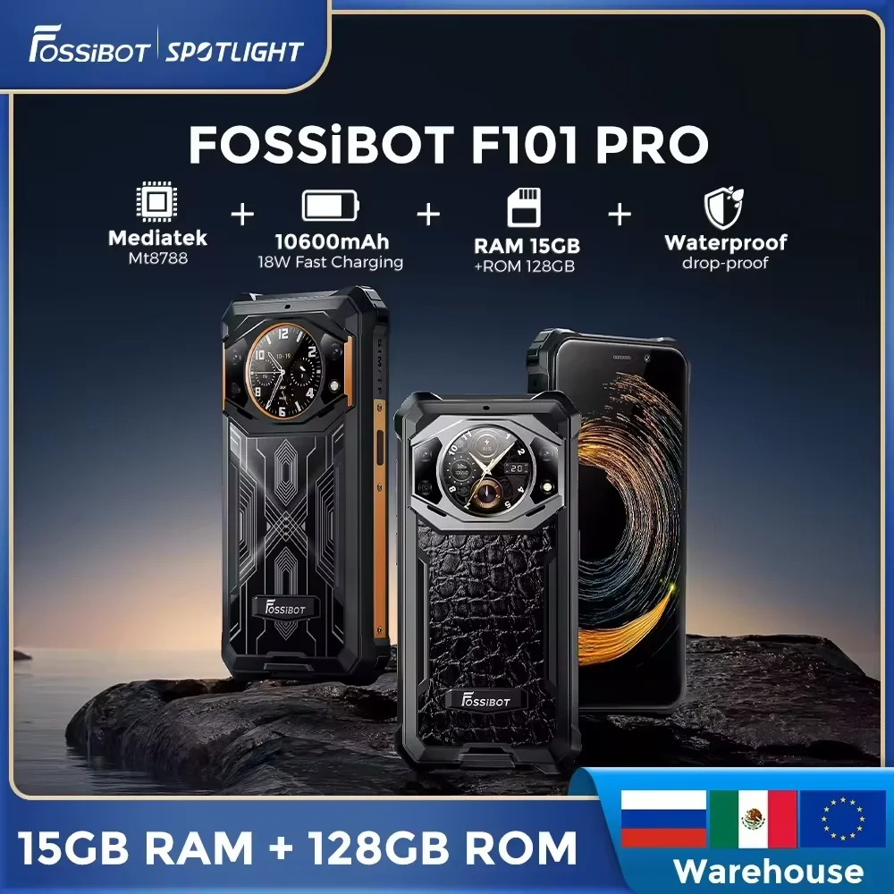 

[World Premiere] Fossibot F101 Pro,Rugged Smartphone ,10600mAh,IP68,15GB+128GB,Waterproof Global Version Cell Phone,NFC