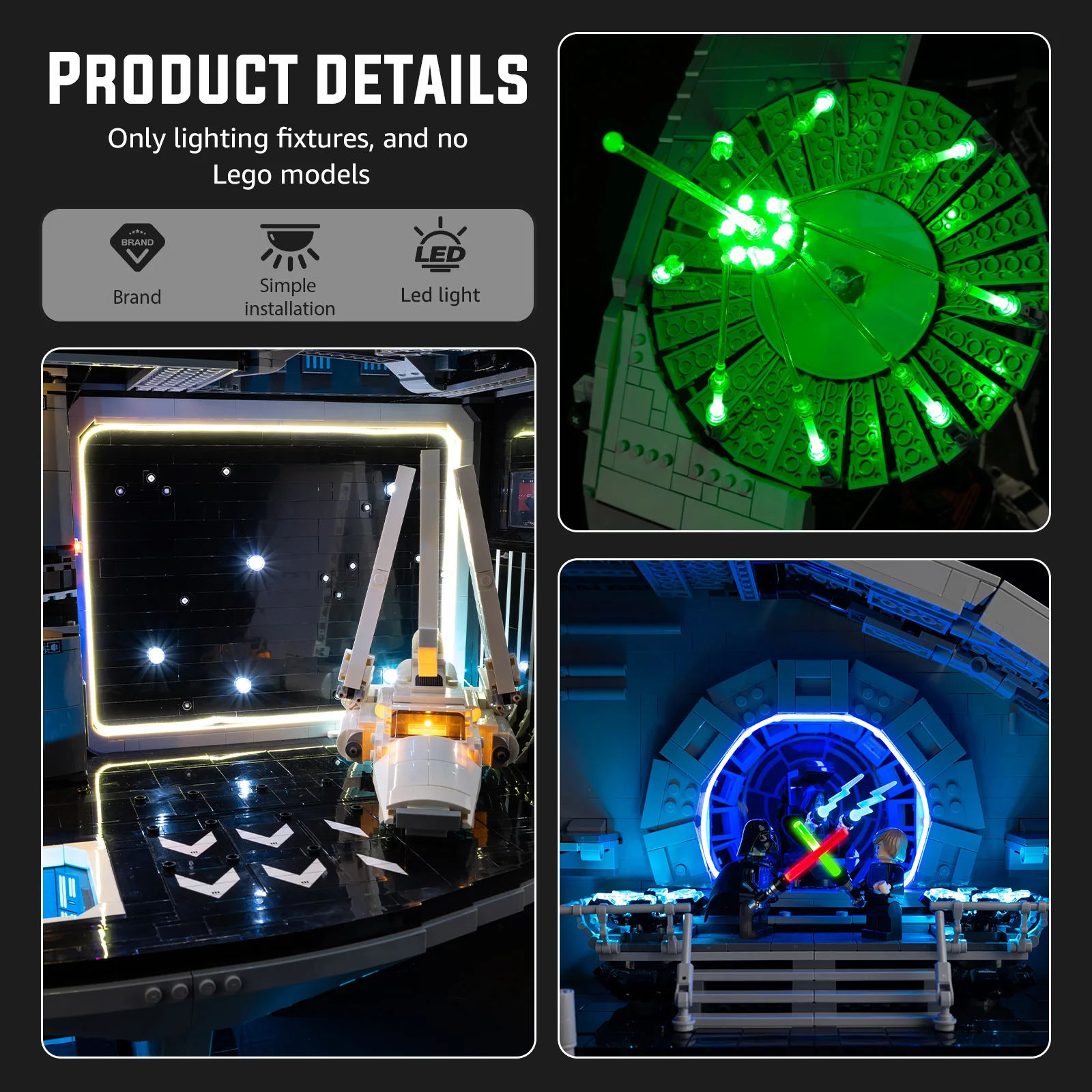 Kit de Luces LED Compatible con LEGO 75419 Wars Death Star, Lámpara Decorativa para Bloques de Construcción, No Incluye los Bloques del Modelo