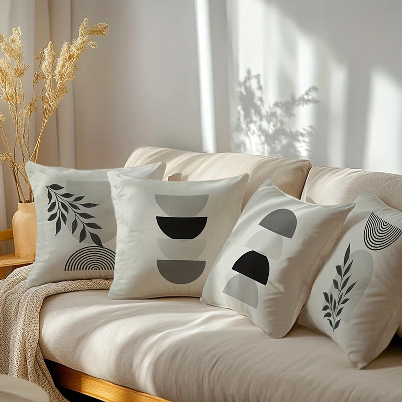 Minimalist Geometric Line Throw Pillow Cover - Modern Decor for Sofa view 2