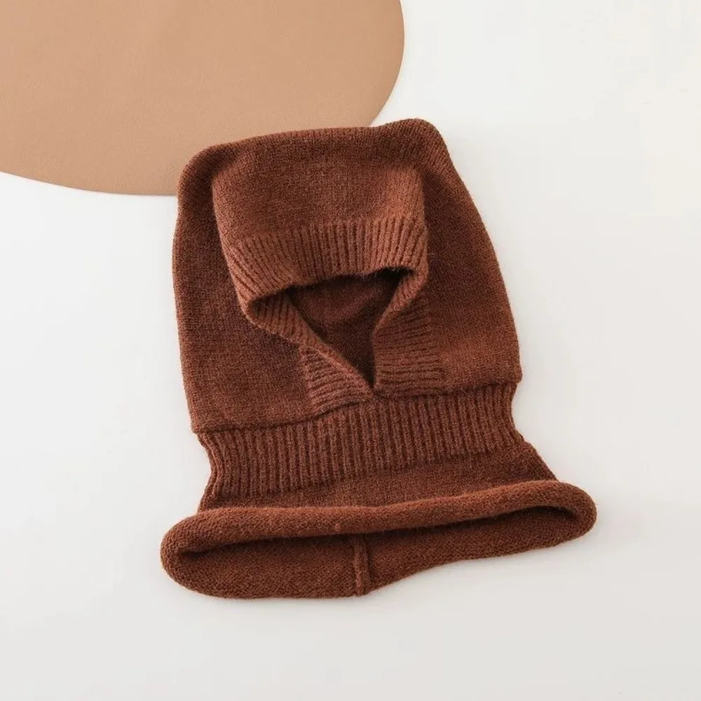 New Warm Woolen Baby Balaclava Hat Ear Protection Solid Color Knitted Beanie Cap Soft Windproof Winter Toddler Hat Boy Girl - view 5