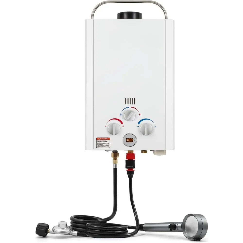 Tankless Water Heater, 6L 1.58GPM Portable Gas, Overheating Protect & Easy to Install, Demand Water Heaters