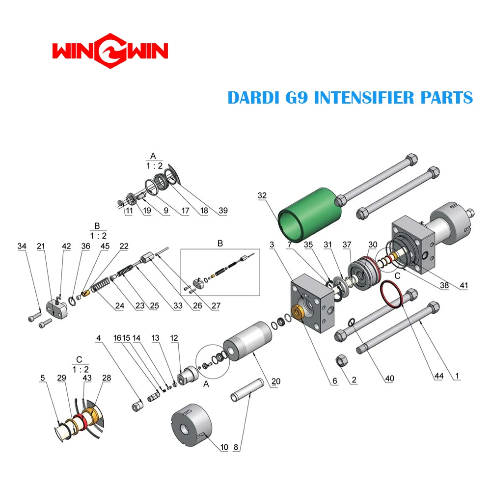 510000138 Waterjet Spare Parts STD Check Valve Repair Kit Dardi Intensifier Pump