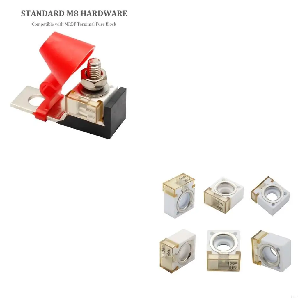 F1CF Reliable Marine Battery Fuses 58V Waterproof Fuses Ceramic Body Fuses Rings Designs Fuses for Car & Ship Circuit Safety