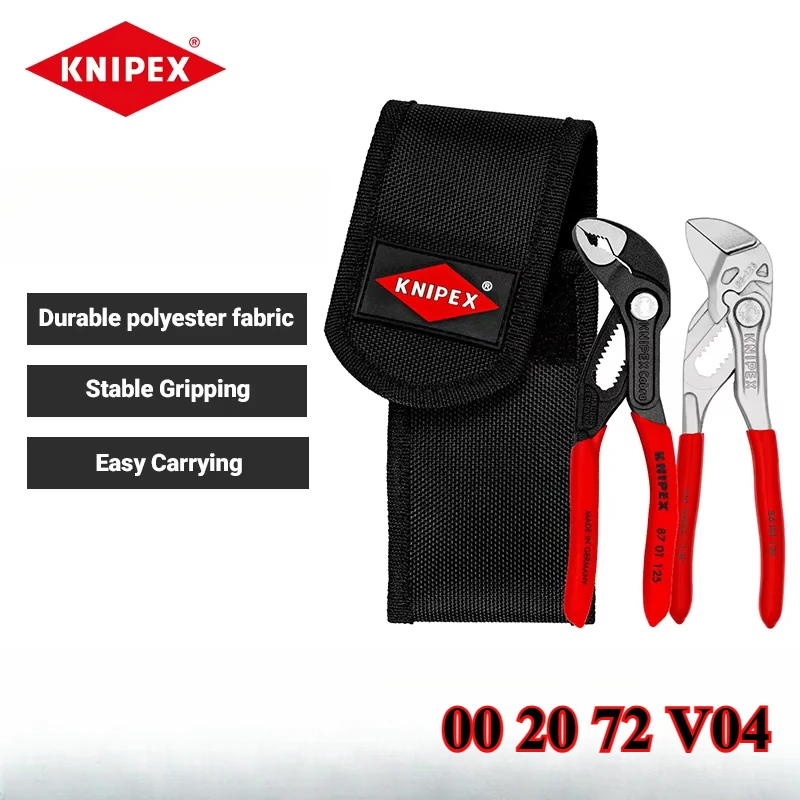 KNIPEX 00 20 72 V04 Mini Pliers Set In Belt Tool Pouch Water Pump Plier Wrench 8701125 8603125 Long Life Service