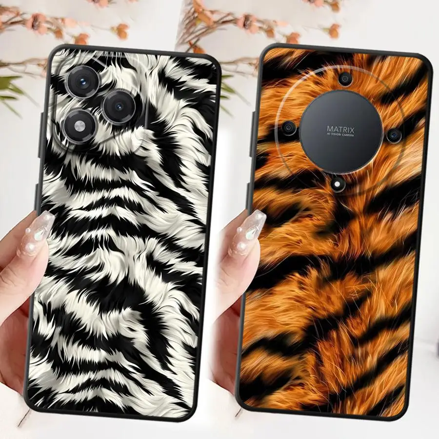 

Мягкий чехол для телефона с рисунком тигровой кожи для Honor X8 X9a X9c X7a 90 Lite 8X X7 X9 70