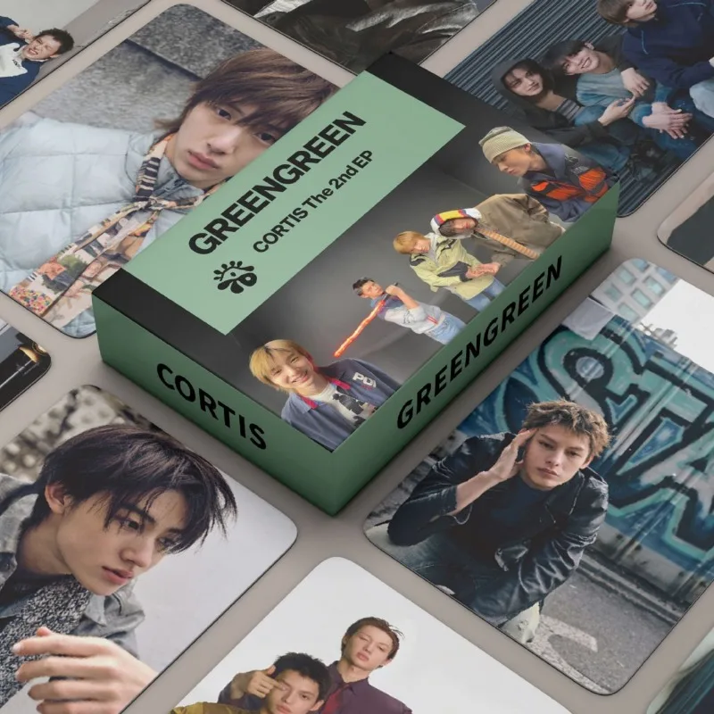 55 K-pop CORTIS Популярная мужская группа: мини-карточки GREENGREEN, стикеры для альбомов, коллекционные карточки для фанатов, LOMO-карточки, подарки для поддержки фанатов