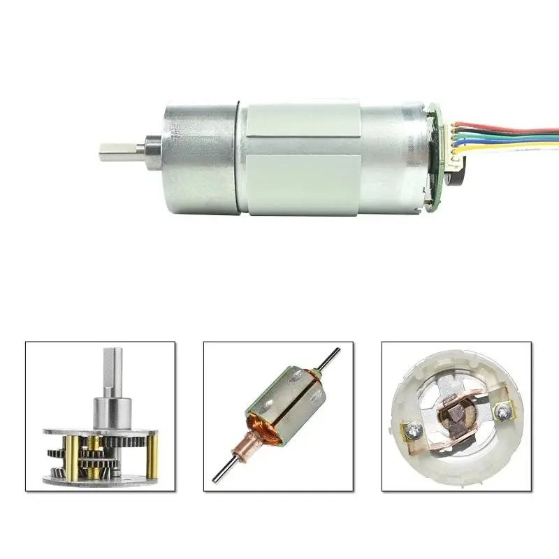 JGB37-555 Miniature DC Deceleration Low Speed Motor Speed Small Motor DC 12V 24V with Speed Measuring Code Disc Encoder