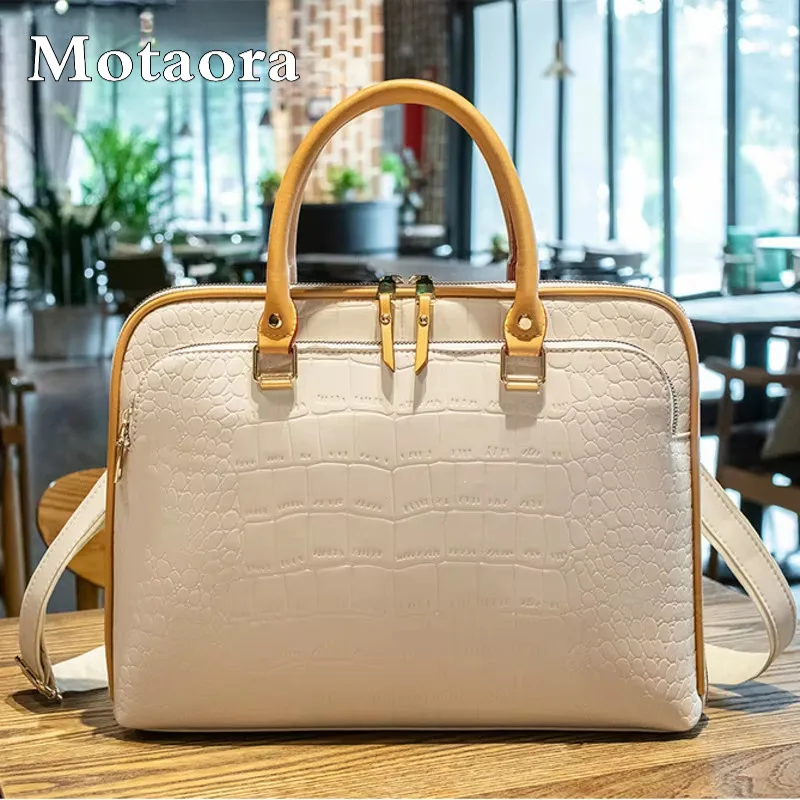 

MOTAORA Woman's Fashion Leather Handbag 2025 New Woman Briefcase For 13 Inch 14" Laptop Shoulder Bags Women Work Office Handbags