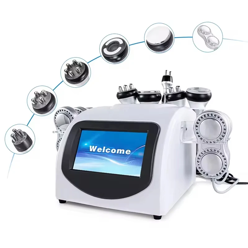 

6 in 1 High Quality 80k / 40k Vacuum Cavitation System Body Shaping Cavitation Slimming Machine 80k with 6 EMS Pads