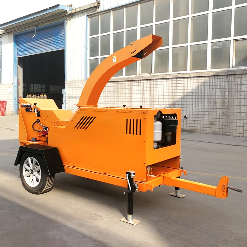 Steel Wood Chipper Machine Mobile Tree Shredder Wood Crusher 120hp for Home Garden Farm Orchard
