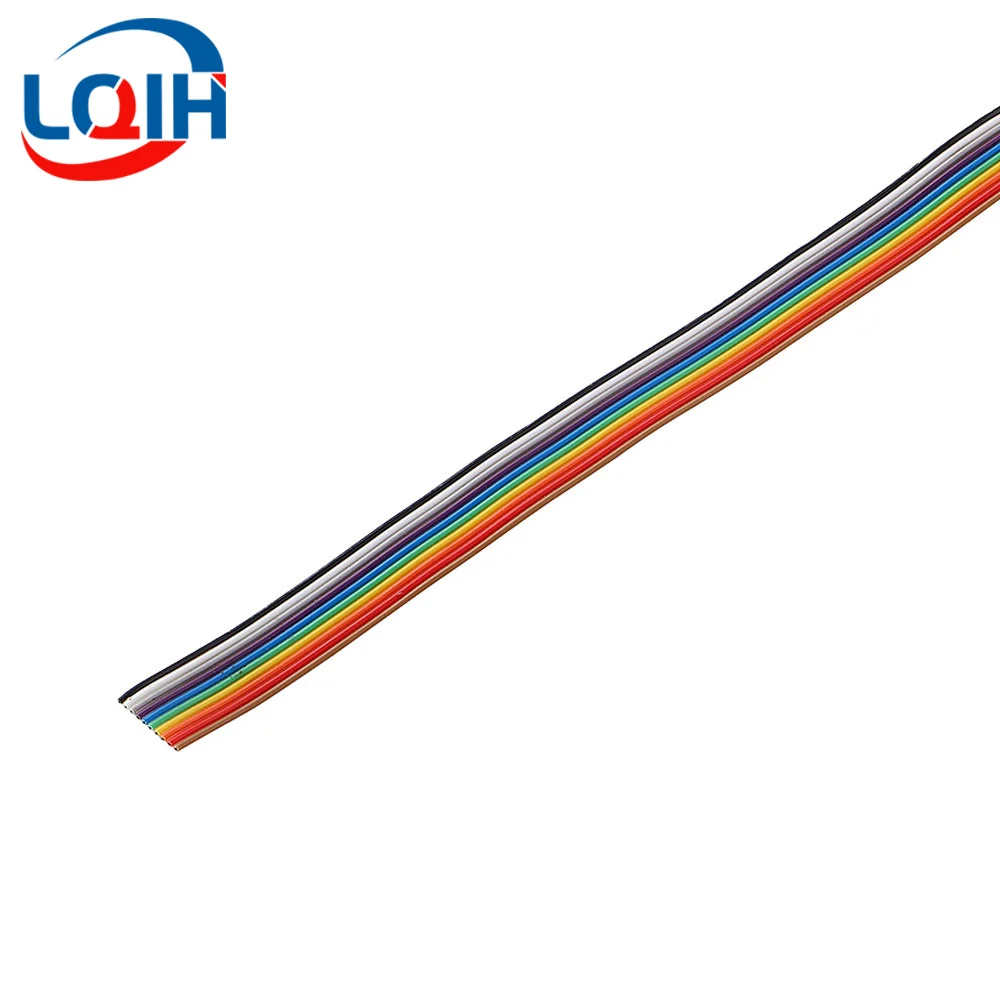 1/3/5Meter 6/8/10/16/18/20/26/34/40P 1.27mm Pitch Color Grey Flat Ribbon Cable Rainbow DuPont Wire For IDC 2.54mm FC Connector