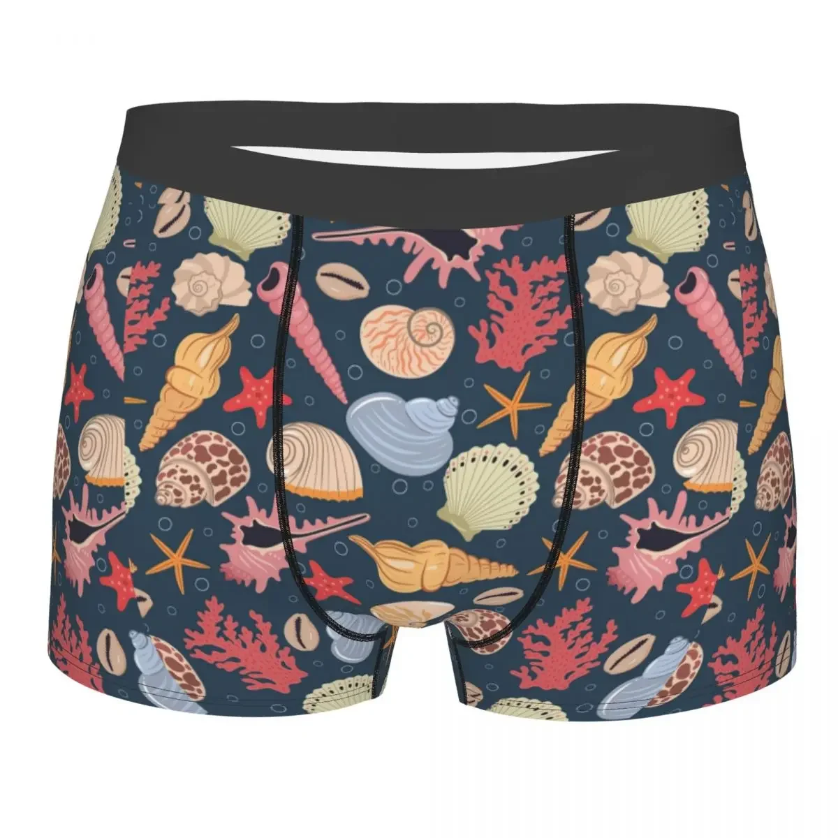 Men Colorful Seashells Coral Underwear Humor Boxer Shorts Panties Male Soft Underpants