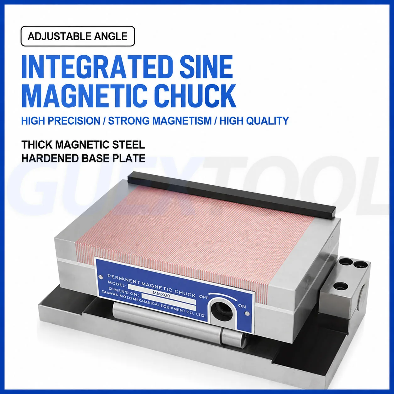 Adjustable Angle Sine Plate Permanent Magnetic Chuck  Integrated Curved Arm Tilting Strong Magnetic Table For Grinding Machine