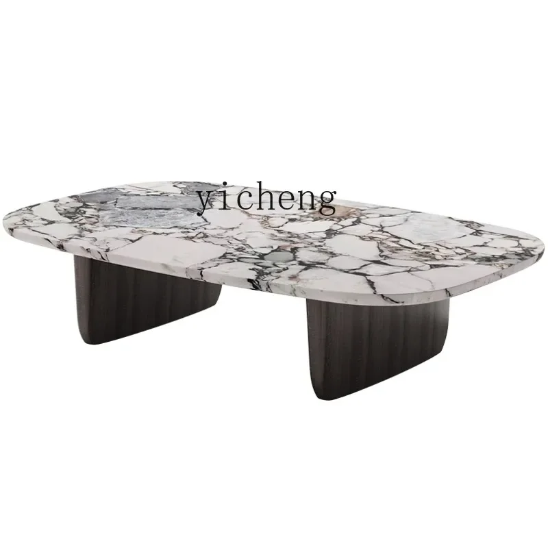 Extreme Coffee Table Simple Modern Light Luxury Model Room Living Room Art Stone Natural Marble-X31