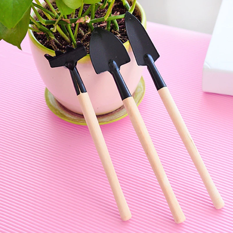 3Pcs/Set Mini Shovel Spade Creative Portable Plant Small Rake Beach Soil Scoop Growing Garden Flower Pots Planters Supplies
