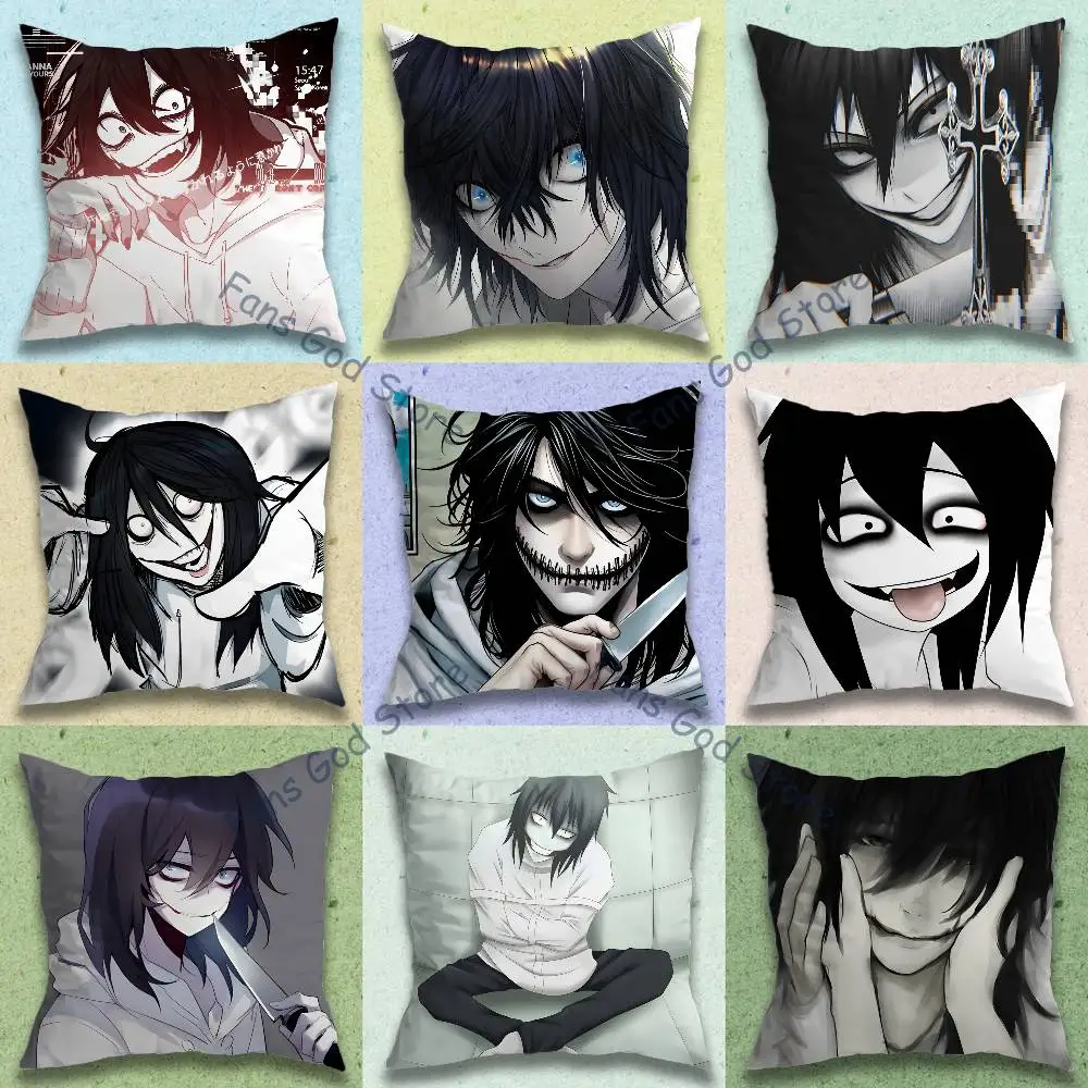 C-Creppypastas Jeff Killer Pillow Gift Home Office Decoration Bedroom Sofa Car Cushion Cover case