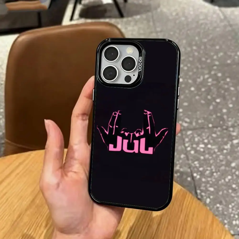 Cool France J-Jul Rapper  Phone Case For iPhone17,16,15,14,13,12,11 Plus,Pro Max Colored Silver Plated Inside Cover