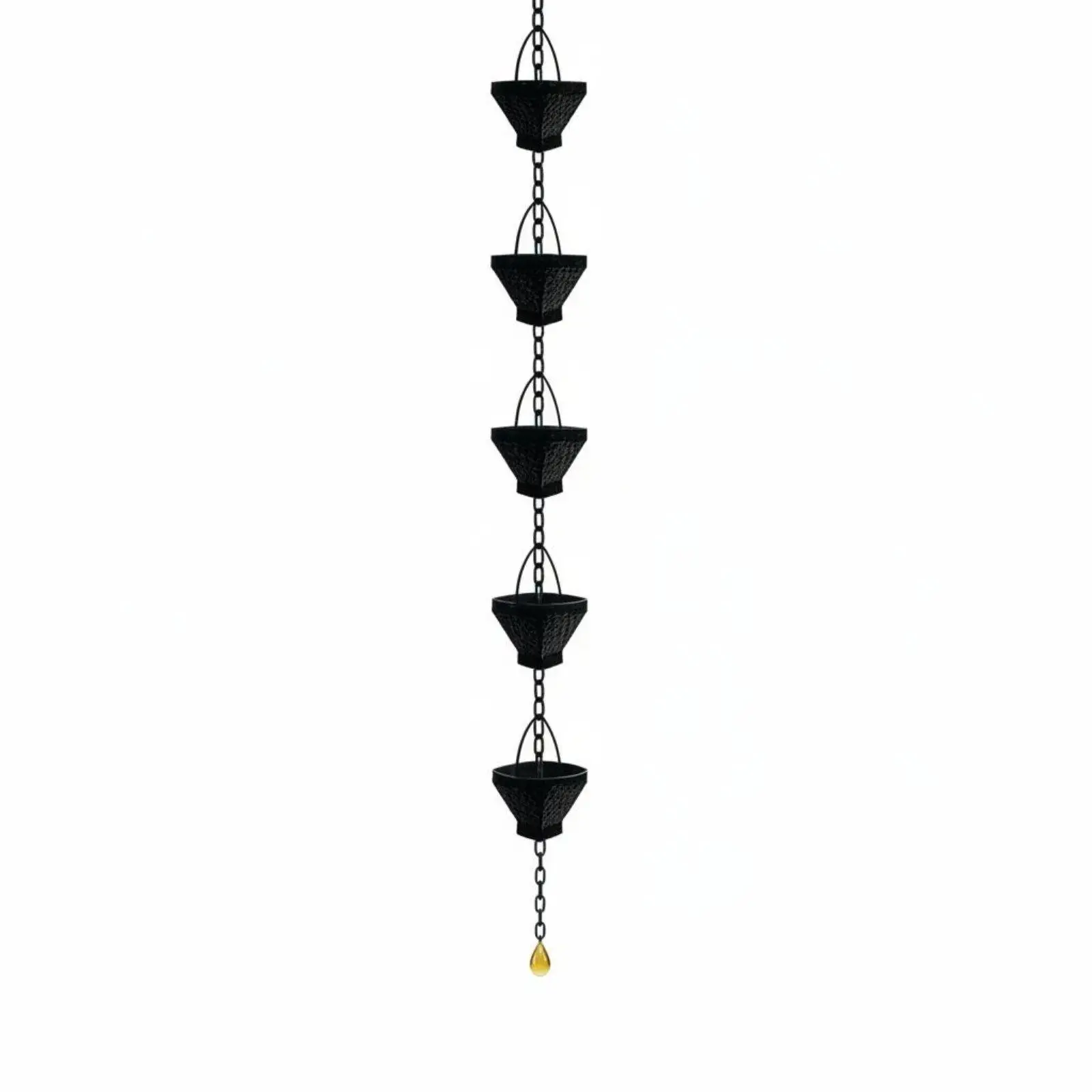 Rain Chain Outdoor Decor Iron Bell Cups for Gutter Downspout Alternative Garden Patio Eave Accent