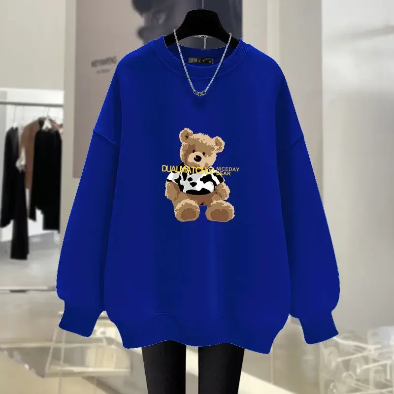 

Autumn Women Clothing New Fashion Loose Casual Sweatshirts Vintage Cartoon Printed Hoodies O-neck Capless Top Pullovers